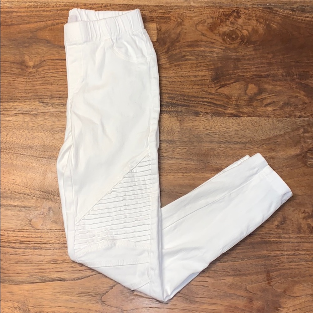 White Moto Leggings